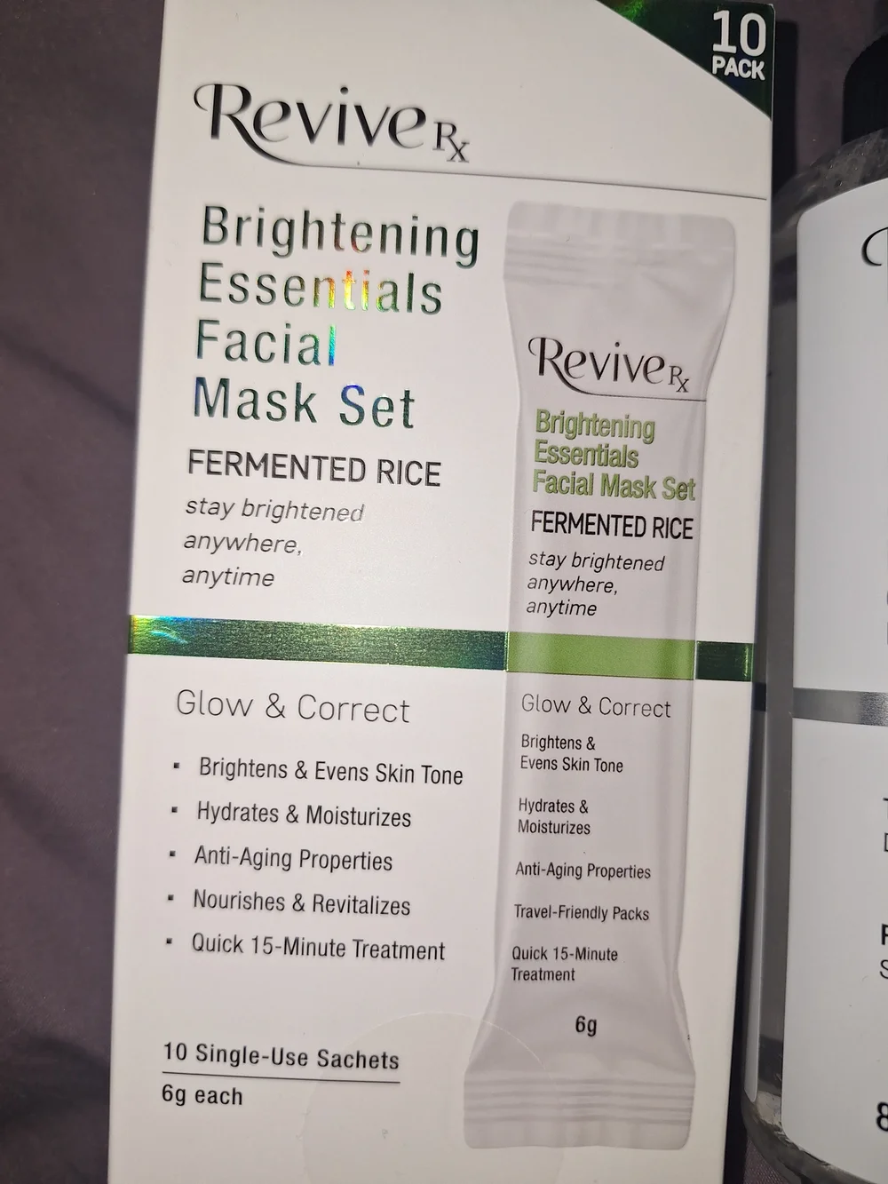 ReviveRx Brightening Facial Mask Set & Moisturizing Face & Body Spray - White - Picture 2 of 5